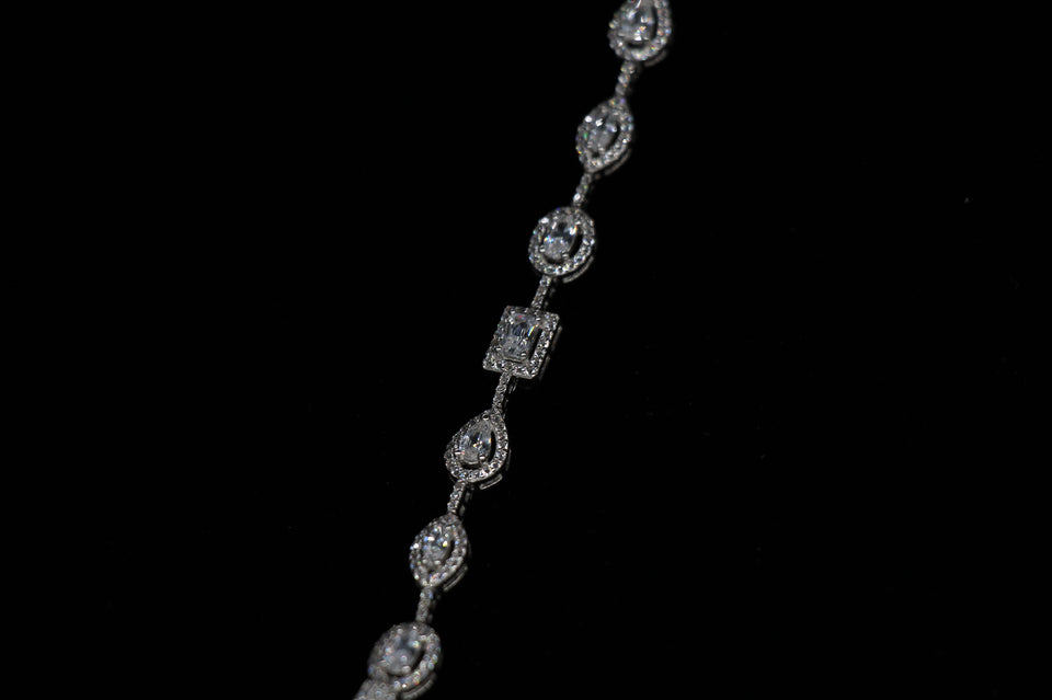 Oval Pear Rectangle Baguette Halo Bracelet
