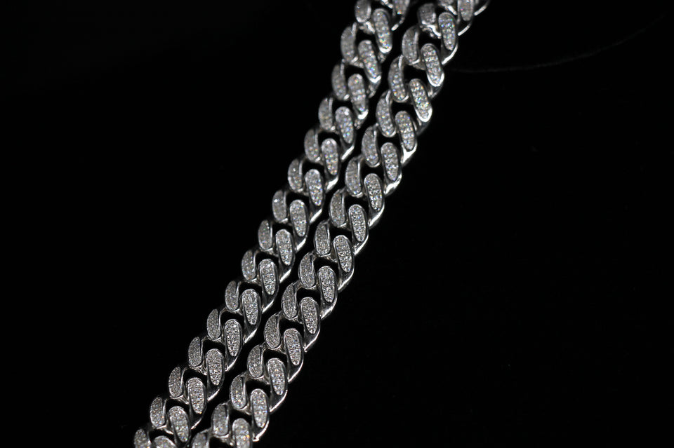 8mm Diamond Setting Miami Cuban Chain