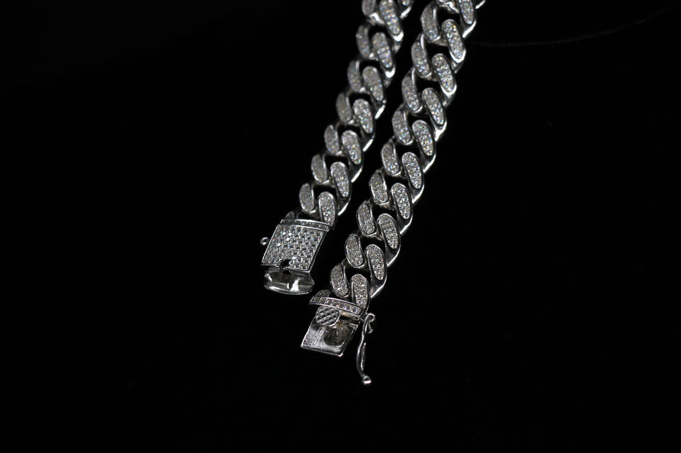 8mm Diamond Setting Miami Cuban Chain