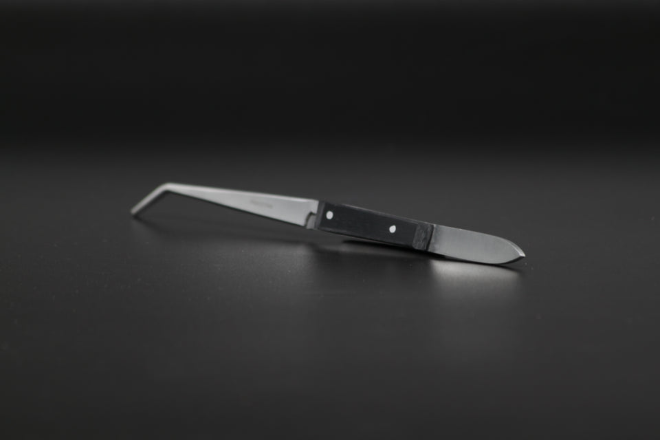 Stainless Steel Curved Cross-Lock Tweezers with Fiber-Grip Handles