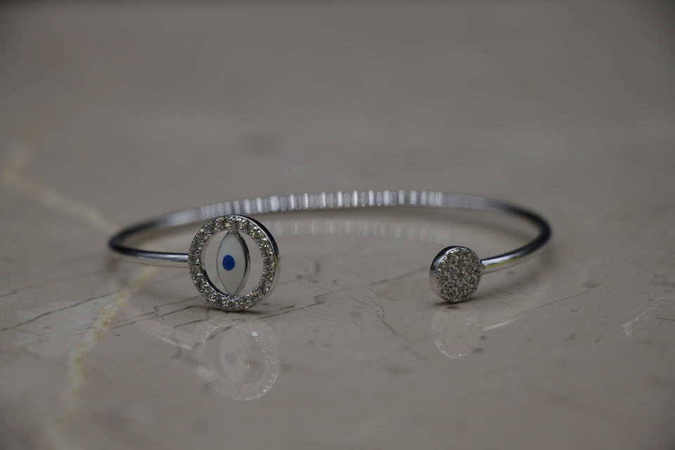 Evil Eye Split Cuff Bracelet