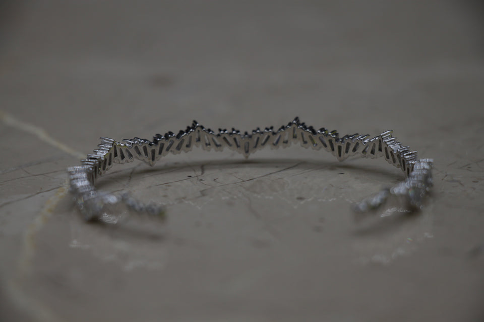 Baguette Setting Split Cuff Bracelet