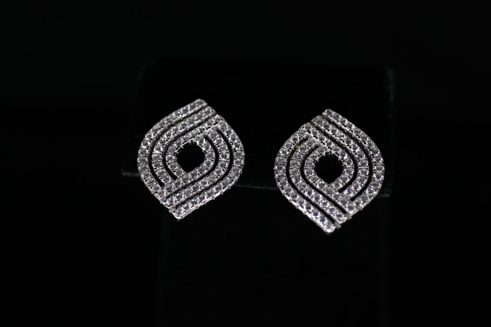 Round Cuts Crossover Multi-Row Earrings