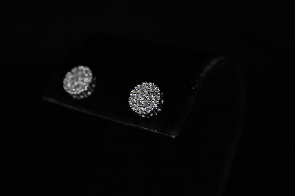 Round Cluster Stud Earrings