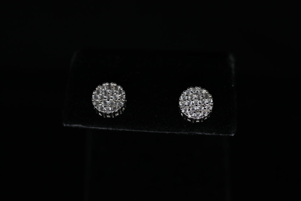 Round Cluster Stud Earrings