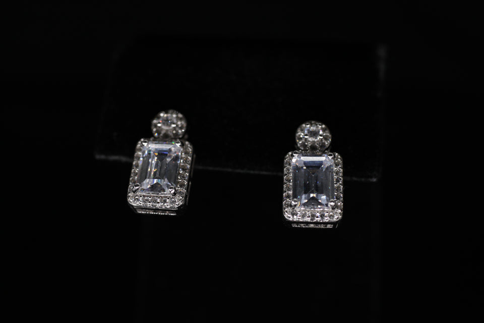 Dangling Square Emerald Cut Earrings