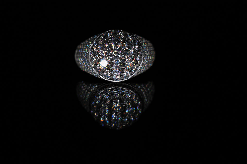 Round Pave Signet Ring