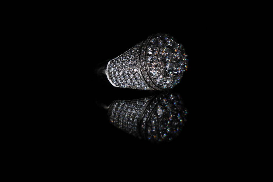 Round Pave Signet Ring