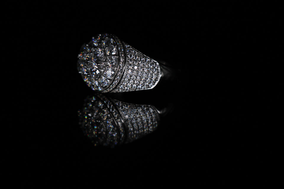 Round Pave Signet Ring