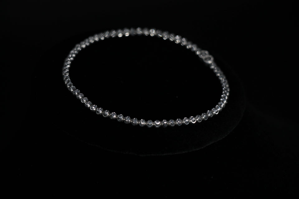 3mm Moon-Cut Bead Stretch Bracelet