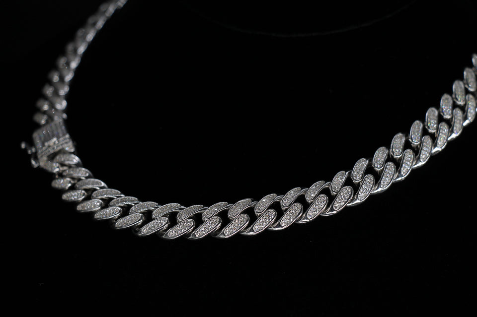 8mm Diamond Setting Miami Cuban Chain