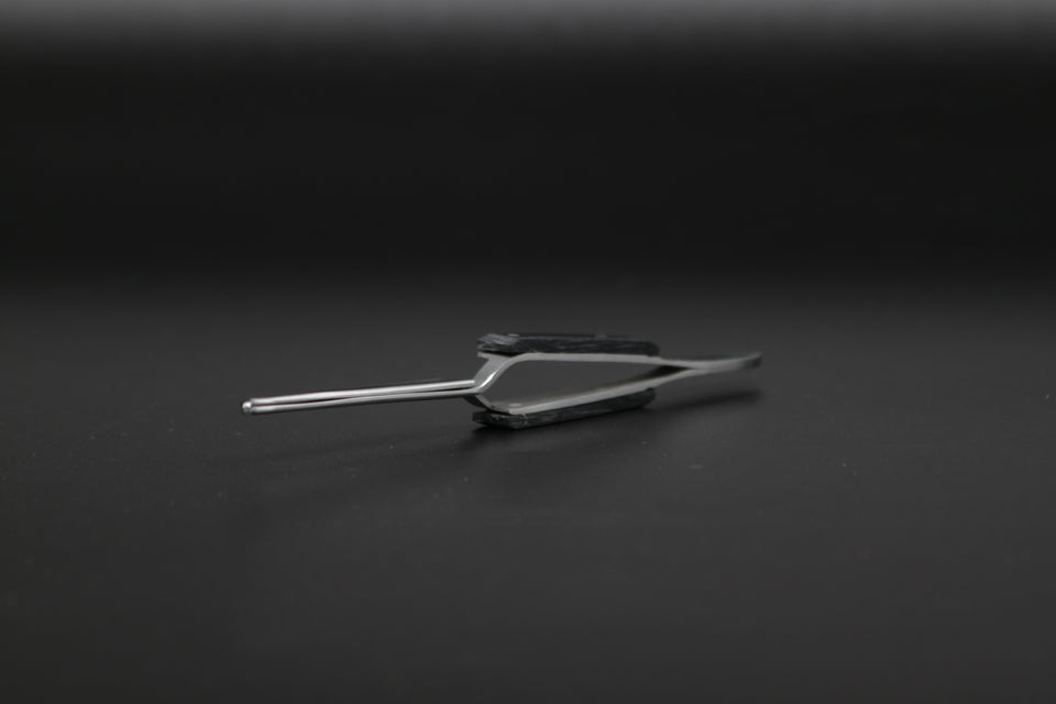 Stainless Steel Curved Cross-Lock Tweezers with Fiber-Grip Handles