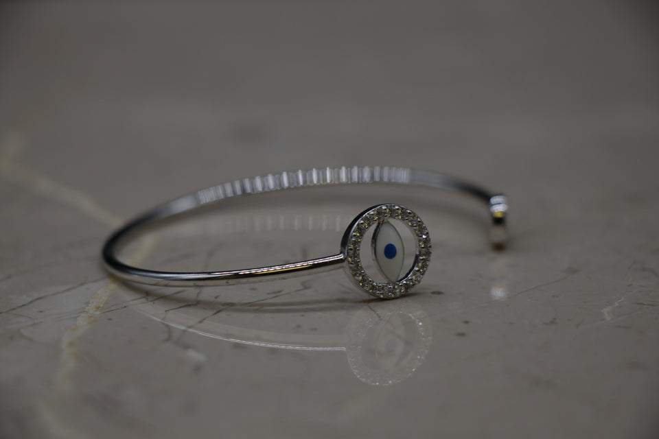 Evil Eye Split Cuff Bracelet