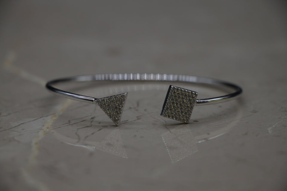 Square & Triangle Cluster Split Cuff Bracelet