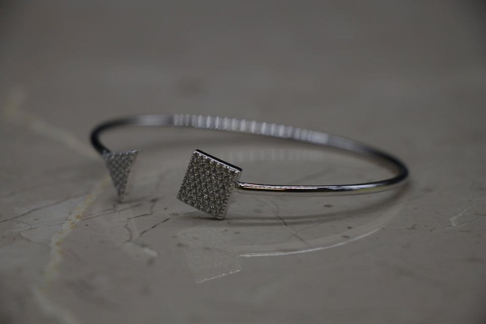 Square & Triangle Cluster Split Cuff Bracelet