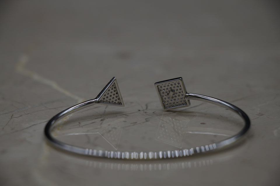 Square & Triangle Cluster Split Cuff Bracelet