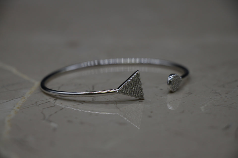 Triangle & Drop Cluster Split Cuff Bracelet