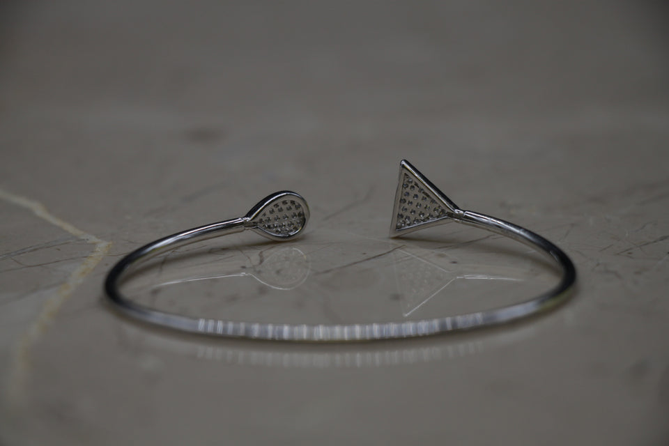 Triangle & Drop Cluster Split Cuff Bracelet