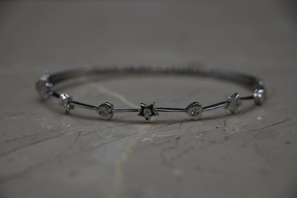 Hearts & Stars Bangle Bracelet