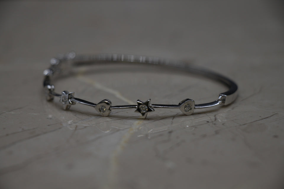 Hearts & Stars Bangle Bracelet