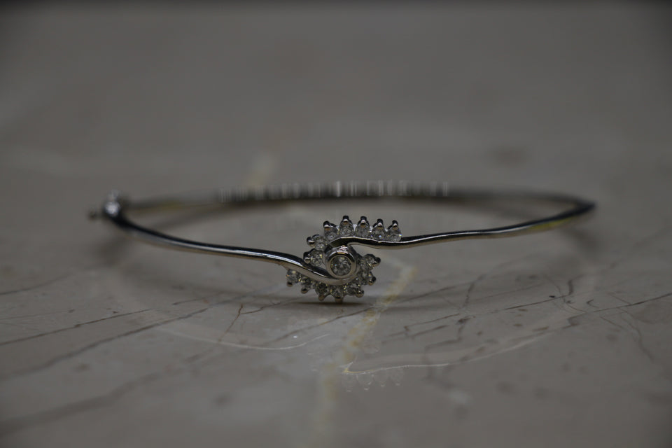 Flower Cluster Bangle Bracelet