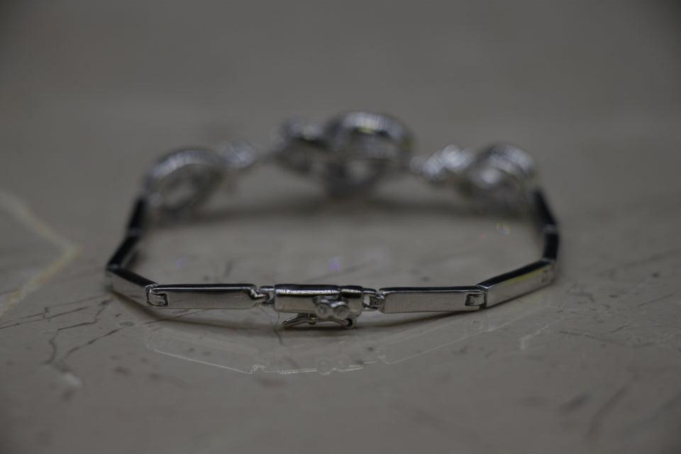 Baguette Cluster Heart Bracelet